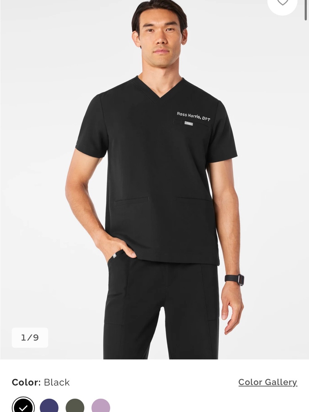 FIGS Men’s Black Scrubs Set